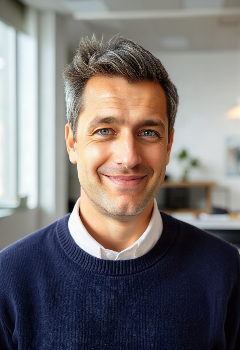 Sample office headshot of a man realtor