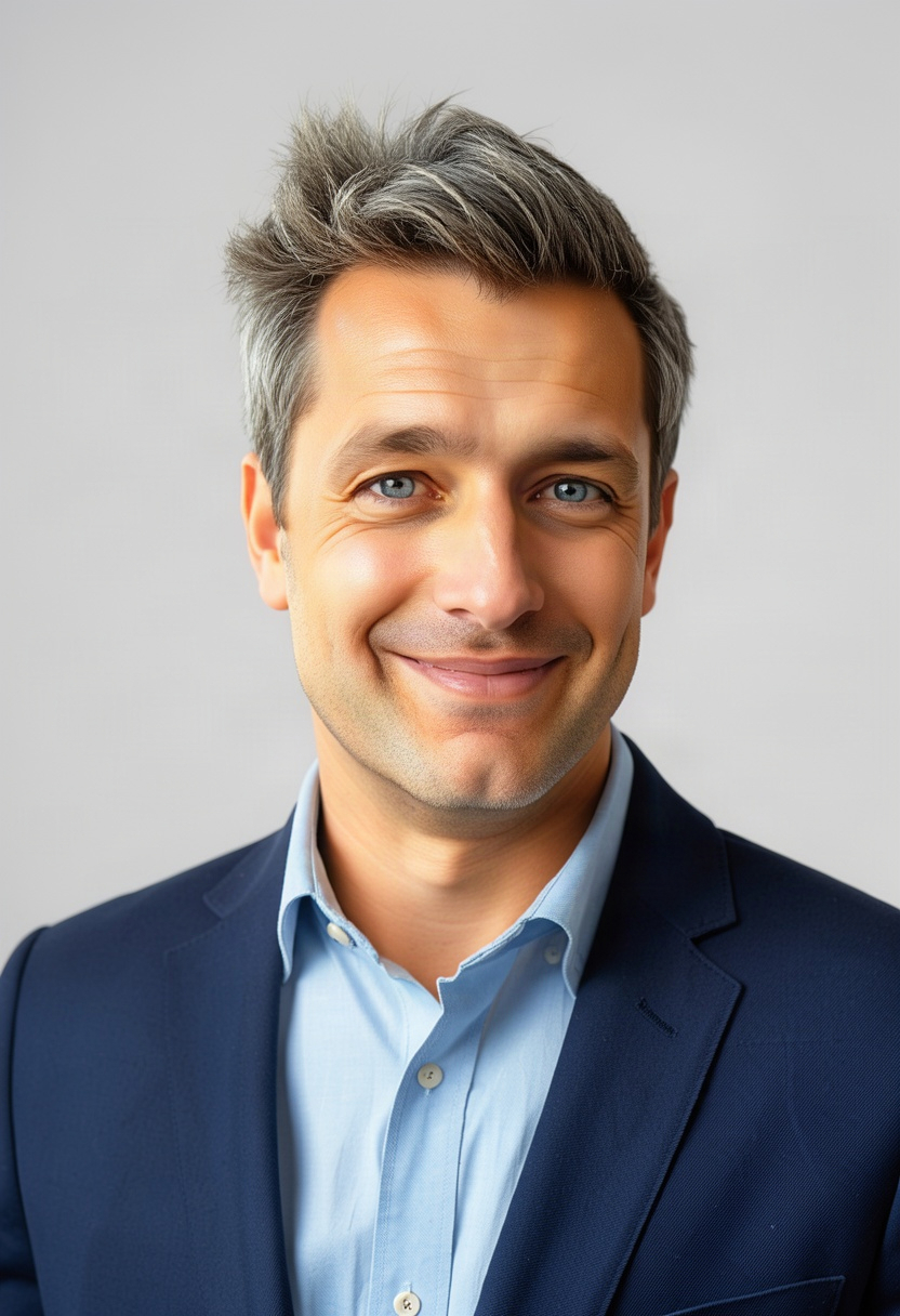 Sample studio headshot of a man realtor